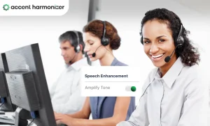 Accent translation software contact center