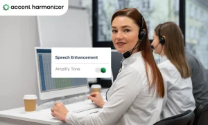 On-premise accent modification software secures contact center voice data